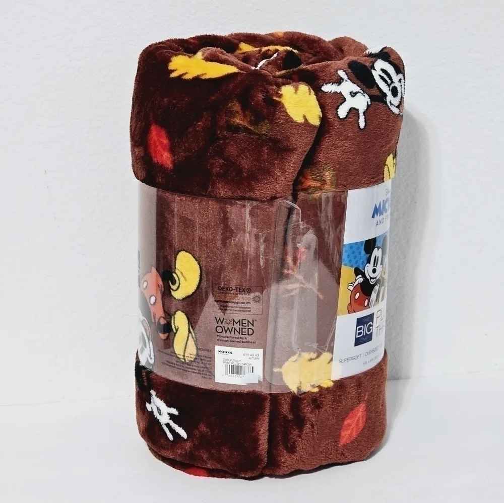 New! Disney Oversized Supersoft Mickey Minnie Mouse Printed Plush Throw Blanket